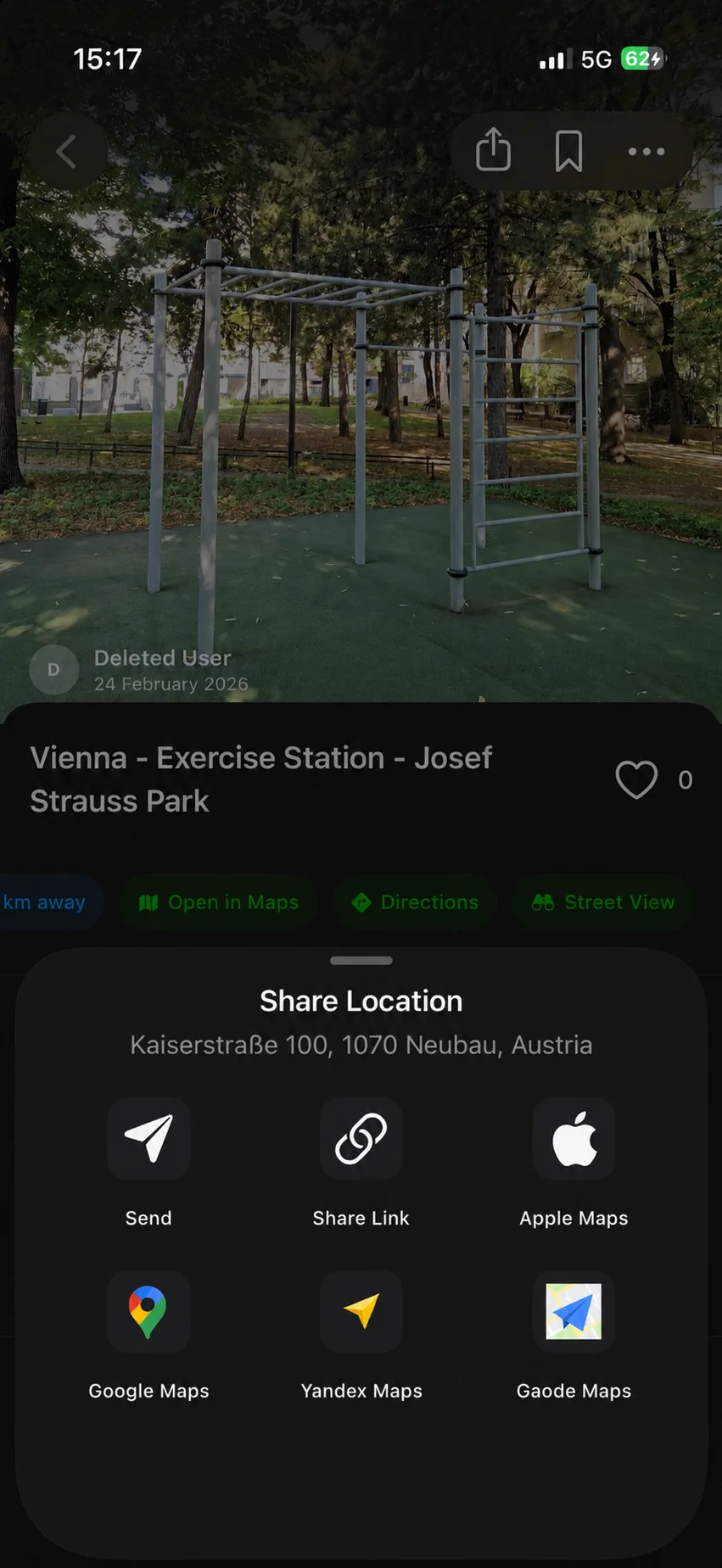 Share a spot to Apple Maps, Google Maps, Yandex or Gaode